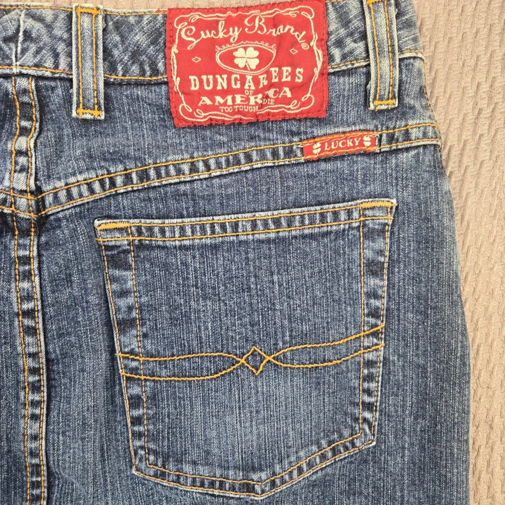Lucky Brand Dungarees Denim Midi Skirt Blue Medium Wash Size 6 28 Made in USA - Picture 9 of 10